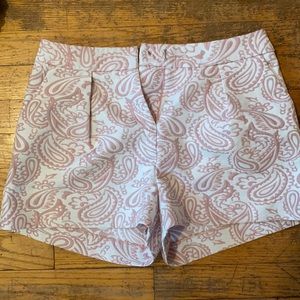 victoria beckham pink and white design shorts